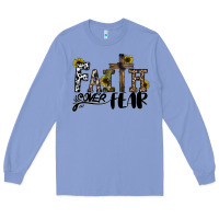 Colony Blue faith over fear Long Sleeve Tee - CowhideDigitalArt