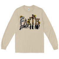 Mushroom faith over fear Long Sleeve Tee - CowhideDigitalArt
