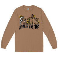 Toasted Coconut faith over fear Long Sleeve Tee - CowhideDigitalArt