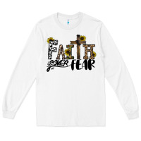 White faith over fear Long Sleeve Tee - CowhideDigitalArt
