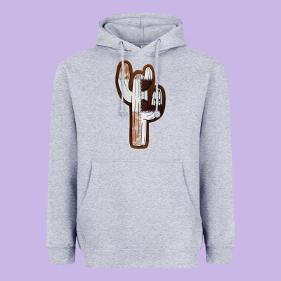 Leather Cowhide Cactus Heavyweight Hoodie Designed By Ranaportraitstore