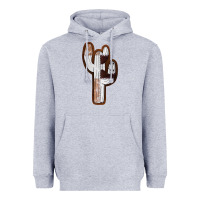 Heather Grey Leather Cowhide Cactus Heavyweight Hoodie - RanaPortraitStore