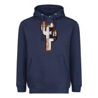 Navy Leather Cowhide Cactus Heavyweight Hoodie - RanaPortraitStore