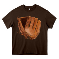 Chocolate Brown baseball glove Heavy Core Tee - FaDigitalArtStudio