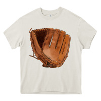 Cream baseball glove Heavy Core Tee - FaDigitalArtStudio