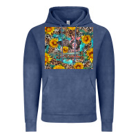 Vintage Denim baby pigs with leopard cowhide and sunflowers Vintage Hoodie - Artiststas