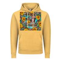 Vintage Mustard baby pigs with leopard cowhide and sunflowers Vintage Hoodie - Artiststas