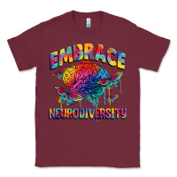 Burgundy Embrace neurodiversity Autism Classic Tee - FaDigitalArtStudio