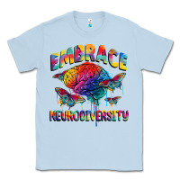 Dusty Blue Embrace neurodiversity Autism Classic Tee - FaDigitalArtStudio