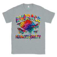 Heather Grey Embrace neurodiversity Autism Classic Tee - FaDigitalArtStudio