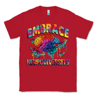 Red Embrace neurodiversity Autism Classic Tee - FaDigitalArtStudio