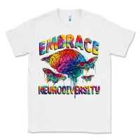 White Embrace neurodiversity Autism Classic Tee - FaDigitalArtStudio