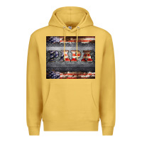 Antique Gold papa metal and american flag tumbler Premium Hoodie - BarkalooDesign