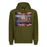 Army Green papa metal and american flag tumbler Premium Hoodie - BarkalooDesign