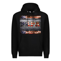 Black papa metal and american flag tumbler Premium Hoodie - BarkalooDesign