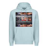 Blue Mist papa metal and american flag tumbler Premium Hoodie - BarkalooDesign