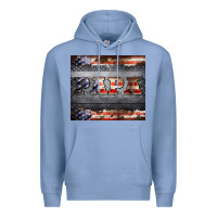 Colony Blue papa metal and american flag tumbler Premium Hoodie - BarkalooDesign