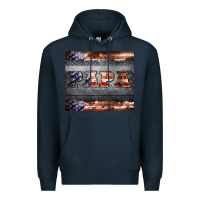Navy papa metal and american flag tumbler Premium Hoodie - BarkalooDesign