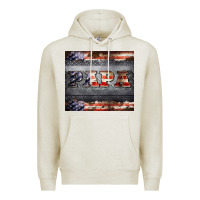 Oatmeal Heather papa metal and american flag tumbler Premium Hoodie - BarkalooDesign