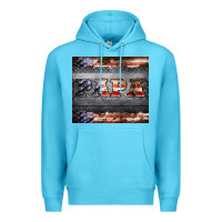 Ocean Blue papa metal and american flag tumbler Premium Hoodie - BarkalooDesign