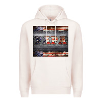Pale Pink papa metal and american flag tumbler Premium Hoodie - BarkalooDesign