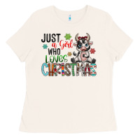 Bone just a girl who loves christmas Ladies Tee - CowhideDigitalArt