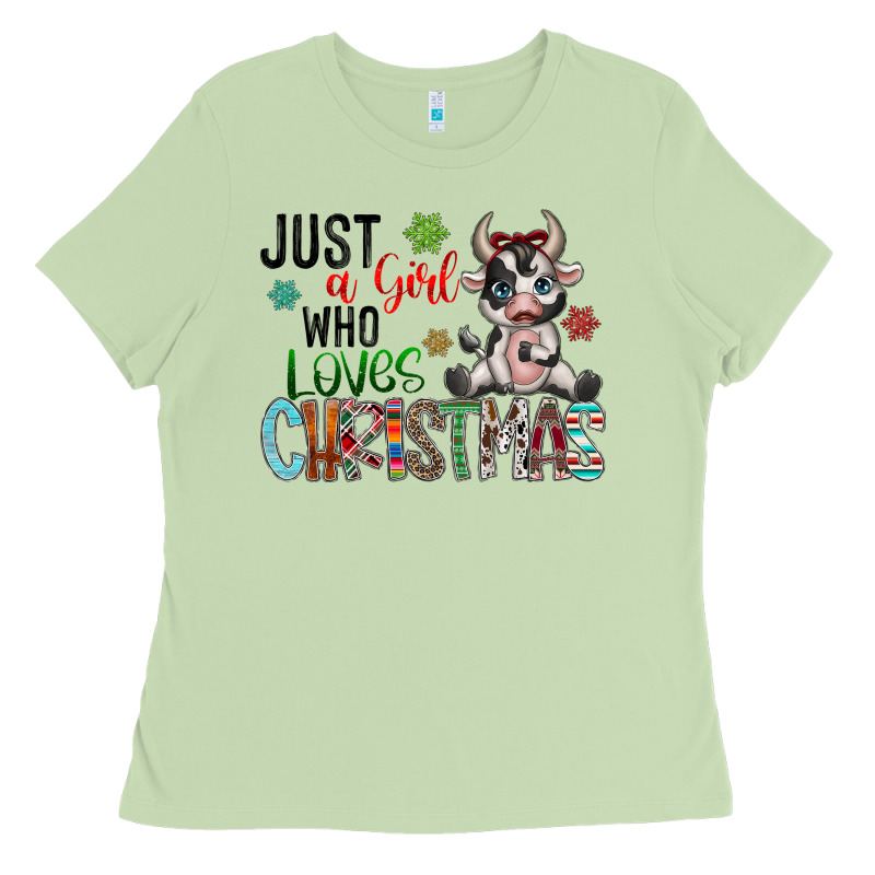 Just A Girl Who Loves Christmas Ladies Tee by CowhideDigitalArt | Teevron