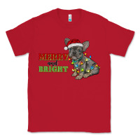 Red merry and bright french bulldog Classic Tee - RanaPortraitStore