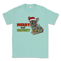 Seafoam merry and bright french bulldog Classic Tee - RanaPortraitStore