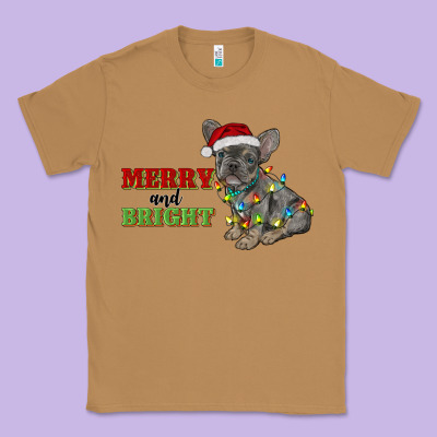 Merry And Bright French Bulldog Classic Tee Designed By Ranaportraitstore
