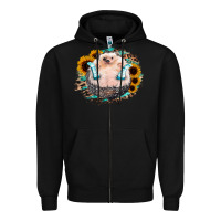 Black Sunflower Leopard Hedgehog Zipper Hoodie - Jasminsmagicworld