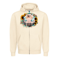 Sandshell Sunflower Leopard Hedgehog Zipper Hoodie - Jasminsmagicworld