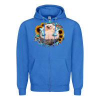 True Royal Sunflower Leopard Hedgehog Zipper Hoodie - Jasminsmagicworld