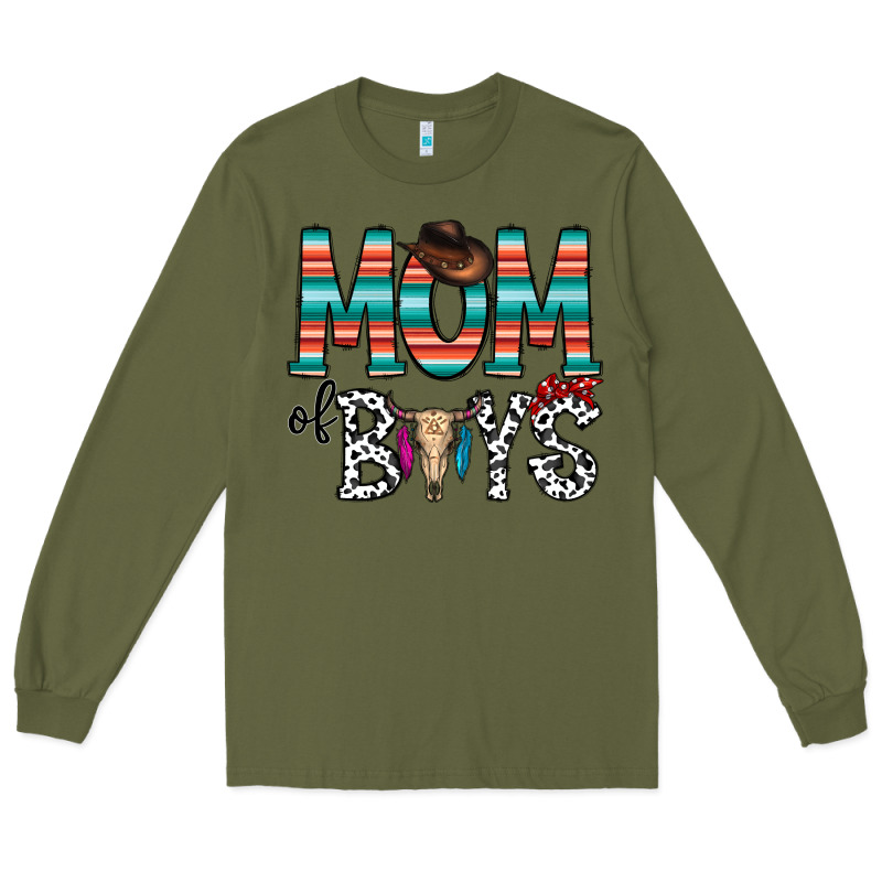 Mom Of Boys Long Sleeve Tee by CowhideDigitalArt | Teevron