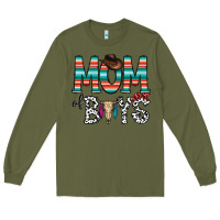 Army Green mom of boys Long Sleeve Tee - CowhideDigitalArt