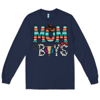 Navy mom of boys Long Sleeve Tee - CowhideDigitalArt