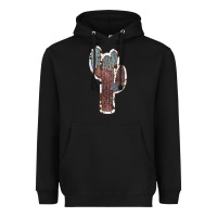 Black Cowhide Old Cactus Heavyweight Hoodie - RanaPortraitStore