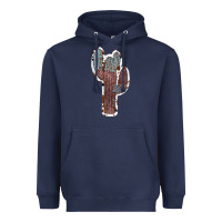Navy Cowhide Old Cactus Heavyweight Hoodie - RanaPortraitStore