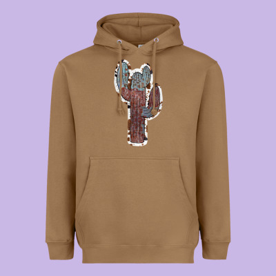 Cowhide Old Cactus Heavyweight Hoodie Designed By Ranaportraitstore