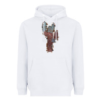 White Cowhide Old Cactus Heavyweight Hoodie - RanaPortraitStore