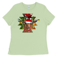 Matcha longhorn Aztec Christmas Ladies Tee - CowhideDigitalArt
