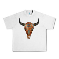 Lunar Rock Western Tooled Leather Bull Skull Urban Heavy Tee - Jasminsmagicworld