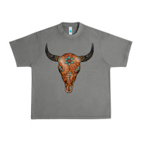 Tornado Western Tooled Leather Bull Skull Urban Heavy Tee - Jasminsmagicworld