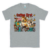 Heather Grey Coffee First Then Cows Classic Tee - FaDigitalArtStudio