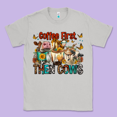 Coffee First Then Cows Classic Tee Designed By Fadigitalartstudio