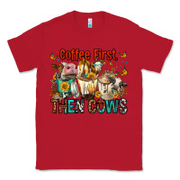 Red Coffee First Then Cows Classic Tee - FaDigitalArtStudio