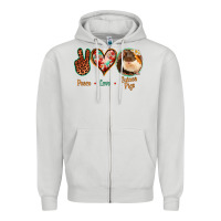 Dove Grey Peace Love Guinea Pigs Zipper Hoodie - Jasminsmagicworld