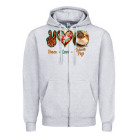 Heather Grey Peace Love Guinea Pigs Zipper Hoodie - Jasminsmagicworld