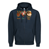 Navy Peace Love Guinea Pigs Zipper Hoodie - Jasminsmagicworld