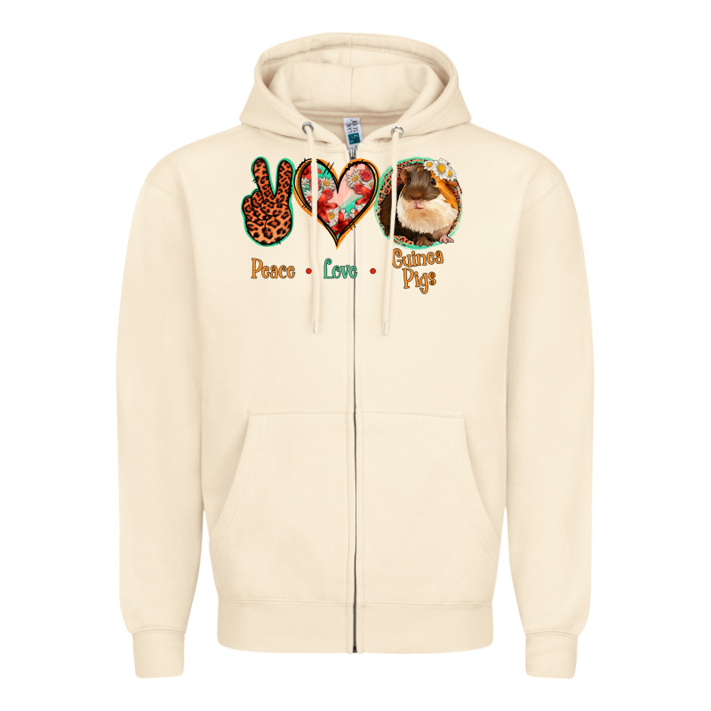 Peace Love Guinea Pigs Zipper Hoodie by Jasminsmagicworld | Teevron